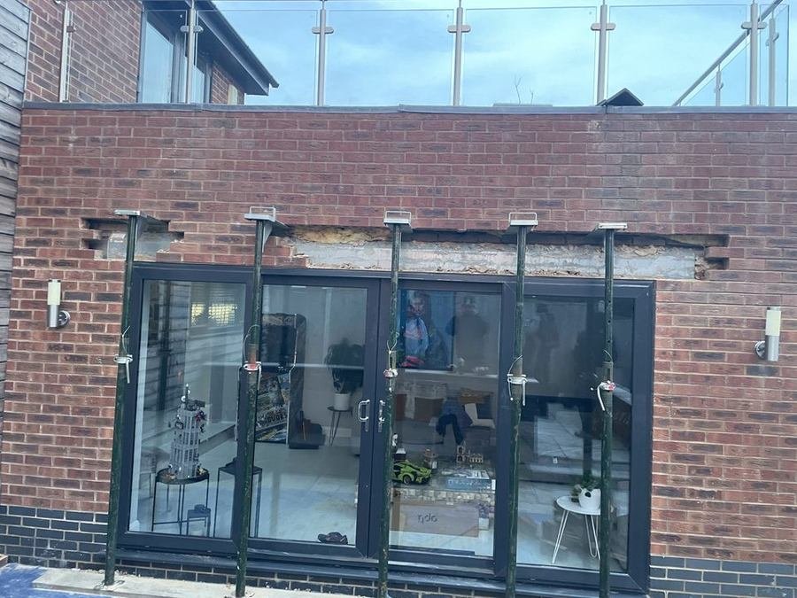 Brick rear extension with full width bifold doors